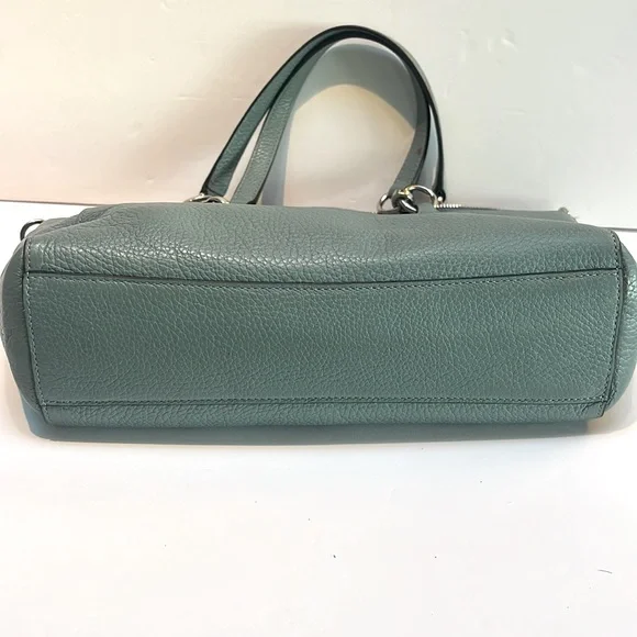 Coach Light Blue Mini Kelsey Leather Satchel Tote Bag w/ Crossbody Strap - Picture 8 of 13